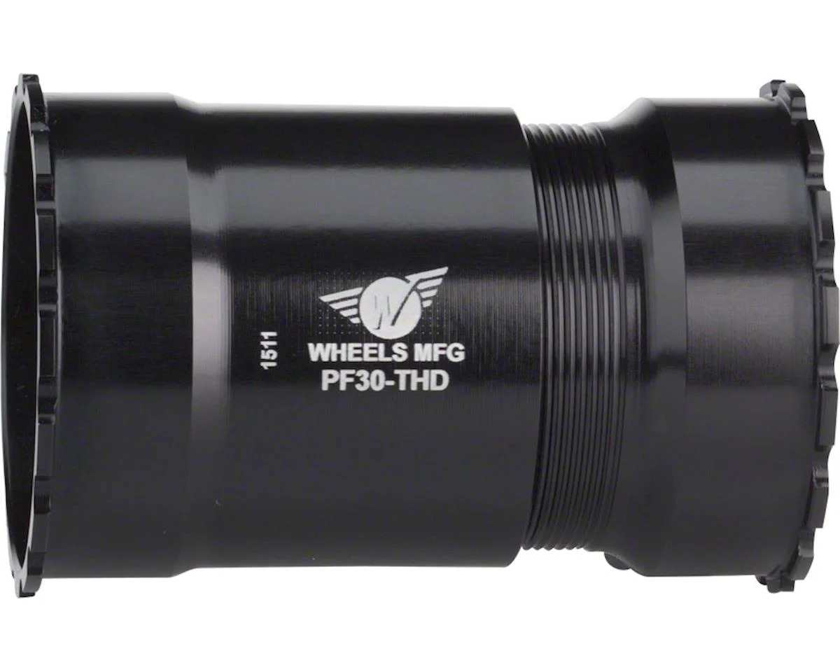 Wheels Manufacturing Bottom Bracket (Black) (PF30) (30mm Spindle) (Angular Contact Bearings)
